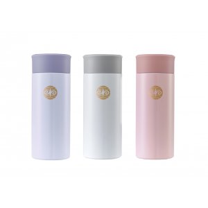 【團購商品，10個起做】NCNU校徽款療癒系304輕巧保溫瓶200mL_粉紫/粉藍/珍珠白(可混色)