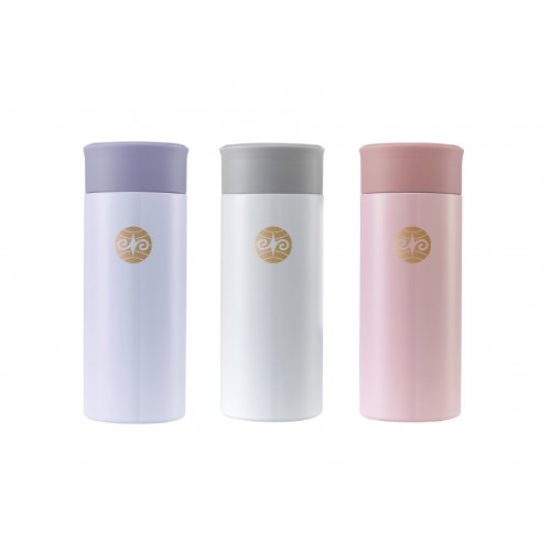 【團購商品，10個起做】NCNU校徽款療癒系304輕巧保溫瓶200mL_粉紫/粉藍/珍珠白(可混色)