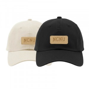 【團購商品,10個起做】NCNU皮革標老帽_象牙白/黑(可混色)