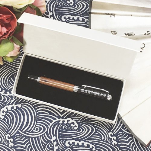 【團購商品，10個起做】NCNU曜石黑鋼琴烤漆紅木鋼珠筆禮盒