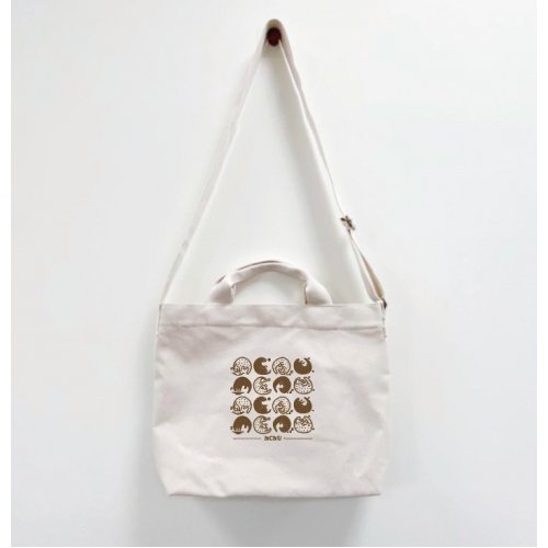【團購商品，10個起做】NCNU帆布文青兩用包穿山甲賓果盤_米白